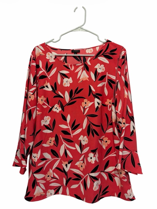 Talbots Tops - Talbots Coral Floral Scoop Neck Long Sleeve Top